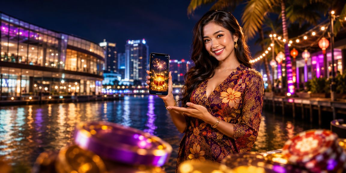 Pengguna bertaruh bola sepak secara mudah alih di Langkawi dengan corak batik